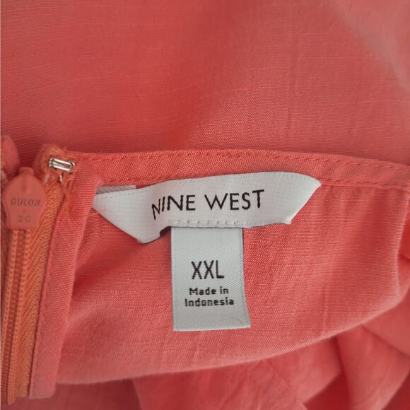 Nine West Womens Midi Sundress Peach Coastal Boho Hippie Beachy Midi XXL - Picture 2 of 8